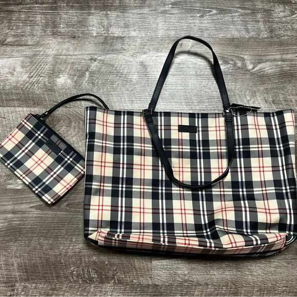 New York & Company Handbags - New York & Company Plaid Tote Bag w Matching Wallet NWT